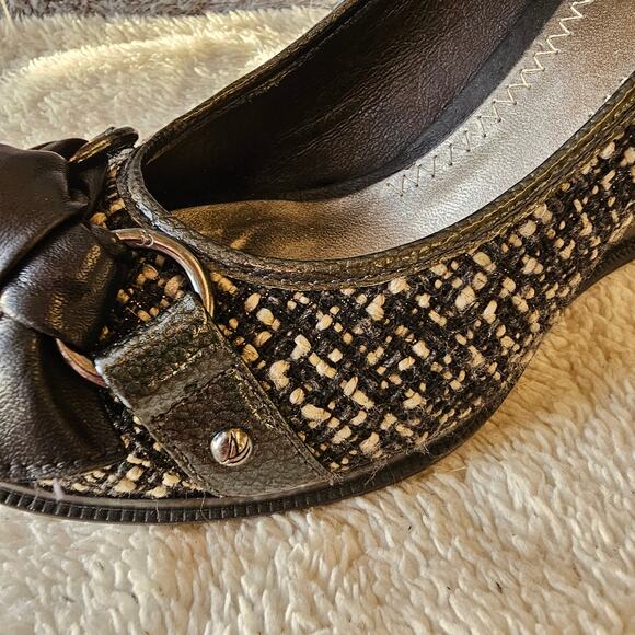 Sperry Top Sider Women's Tweed Peep Toe Slip On Wedge Heels Size 7.5M Multicolor - Picture 3 of 7